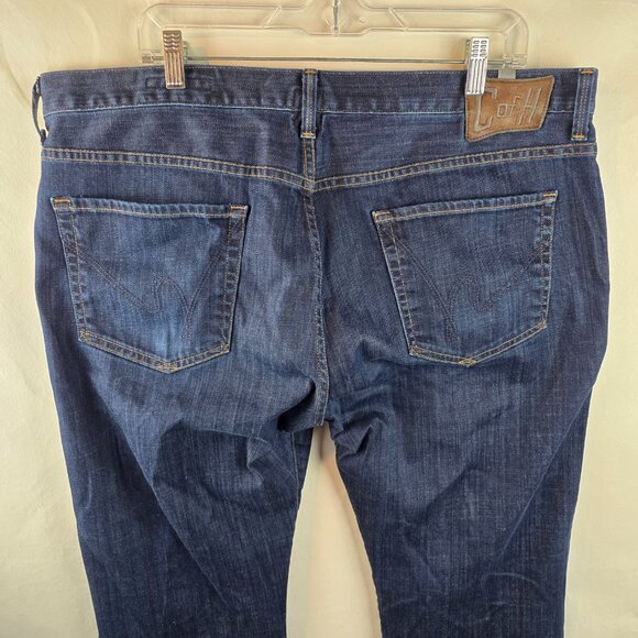 Citizens Of Humanity Jeans Mens 39x27 Blue Denim Dark Wash Sid Straight USA Made - Picture 6 of 12